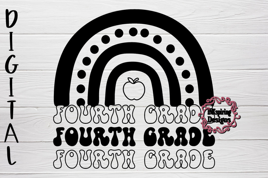 Rainbow Fourth Grade SVG School Design