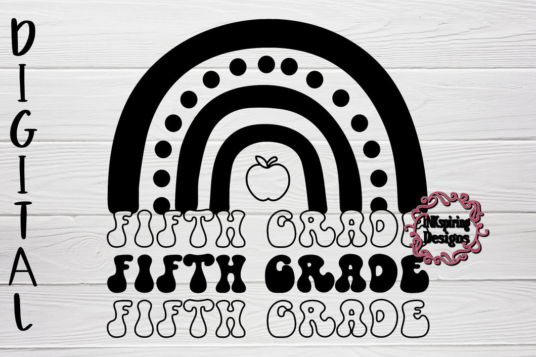 Rainbow Fifth Grade SVG School Design