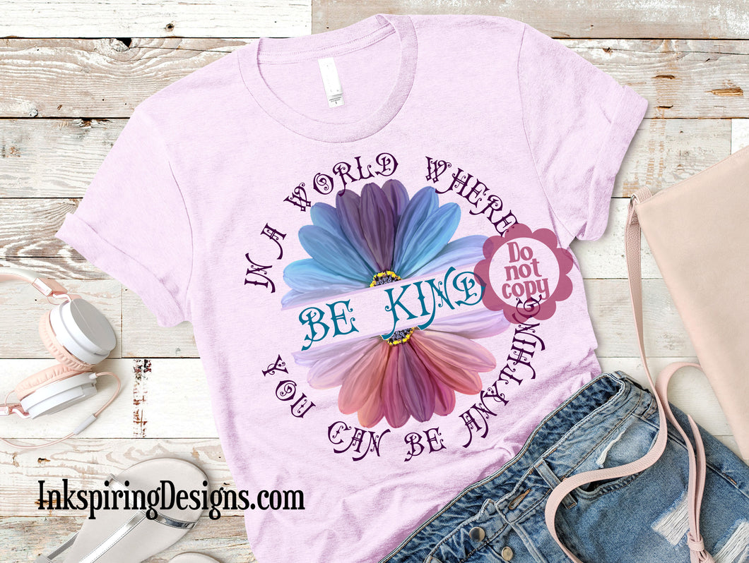 Be Kind Rainbow Split Daisy Sublimation Transfer