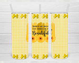 Beautiful Endings 20 OZ Skinny Tumbler PNG Design