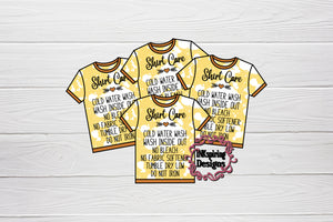 Care Cards T-Shirt Bleach Yellow Printed and Cut