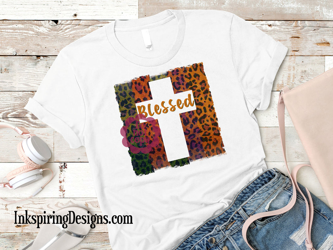 Blessed Cross Leopard Sublimation Transfer