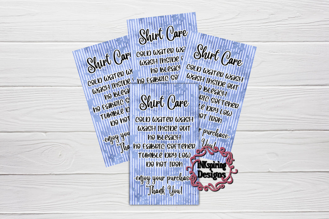 Care Cards Blue Stripes Printed and Cut