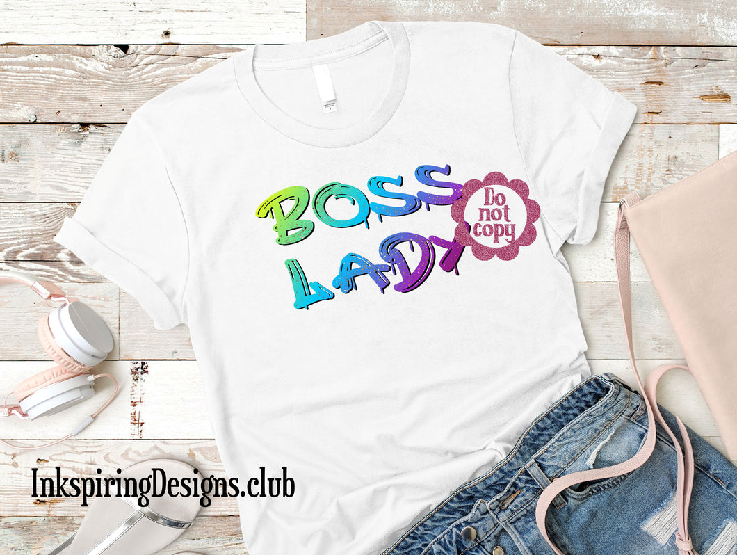 Boss Lady Graffiti Sublimation Transfer