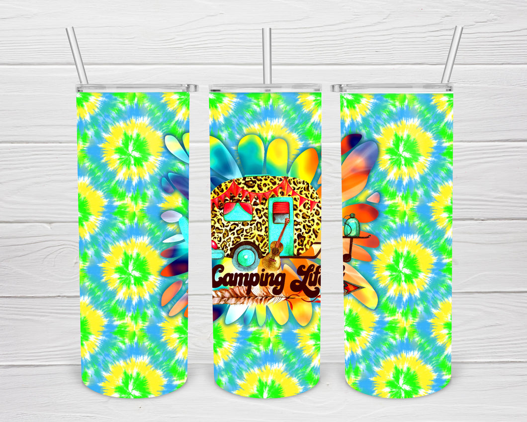 Camping Life 20 OZ Skinny Tumbler PNG Design