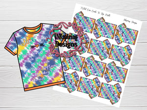 Care Card T-Shirt Tie Dye Multi DIGITAL Print at Home