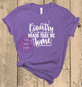 Country Roads Take Me Home Screen Print Transfer