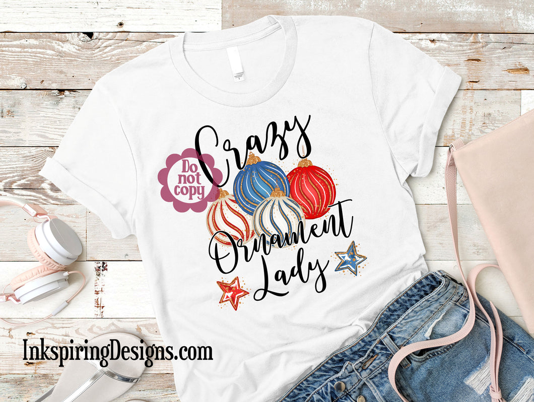 Crazy Ornament Lady Sublimation Transfer