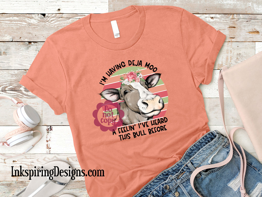 Deja Moo Vintage Sunset Sublimation Transfer