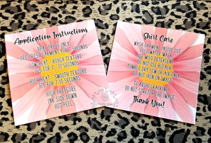 Pink Daisy Duo Application and Shirt Care Printed and Cut