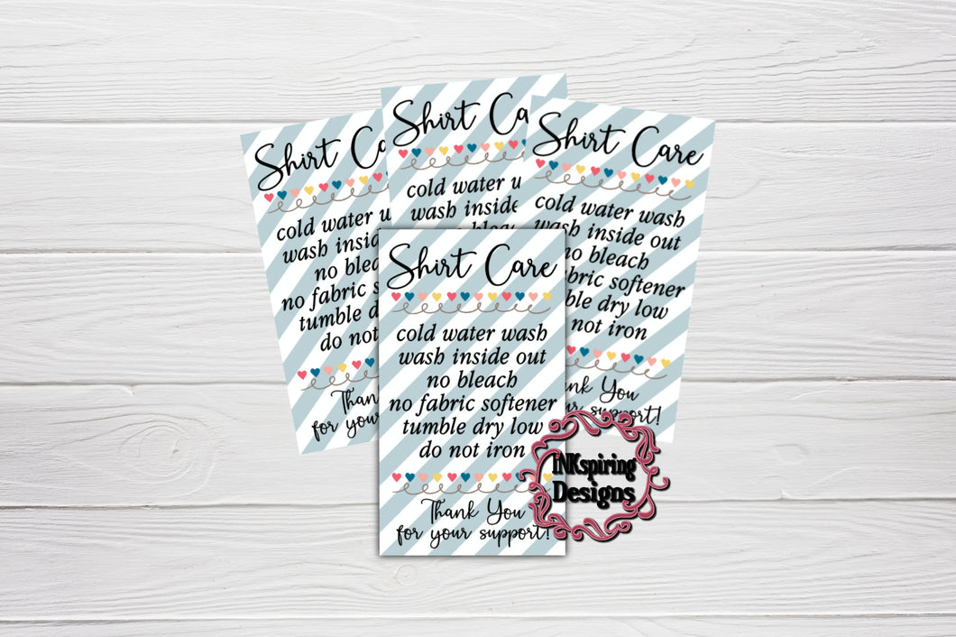 Care Card Dusty Blue Vertical Printed and Cut