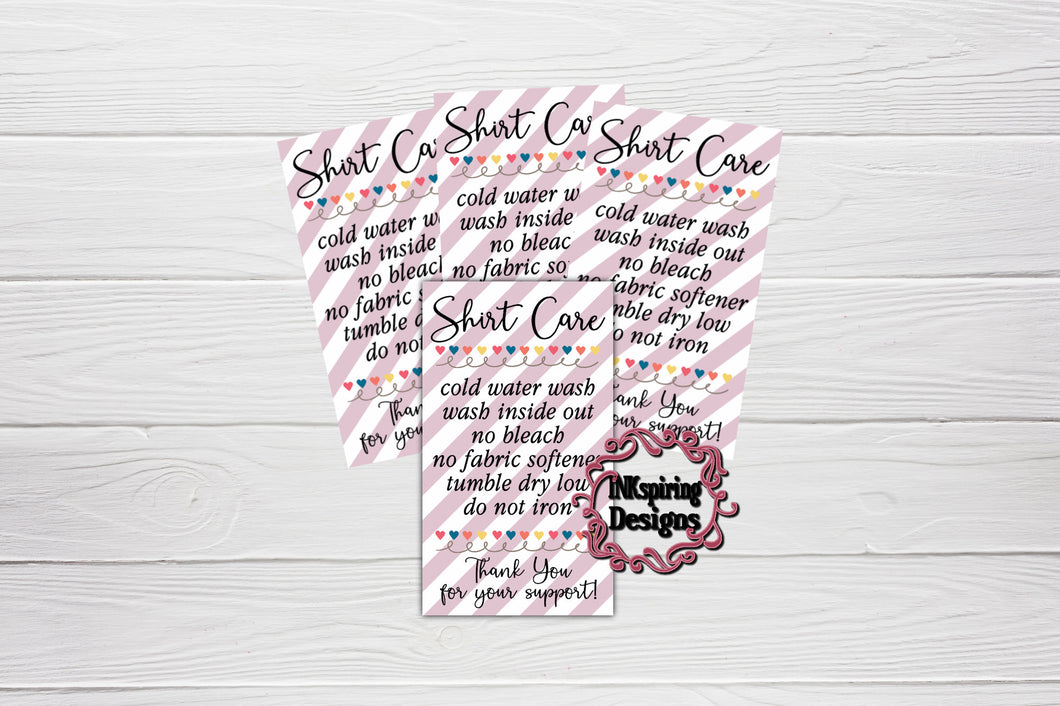 Care Card Dusty Rose Vertical Printed and Cut