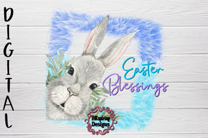 Easter Blessings Bunny PNG Sublimation Design