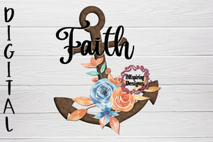 Faith Anchor PNG Sublimation Design