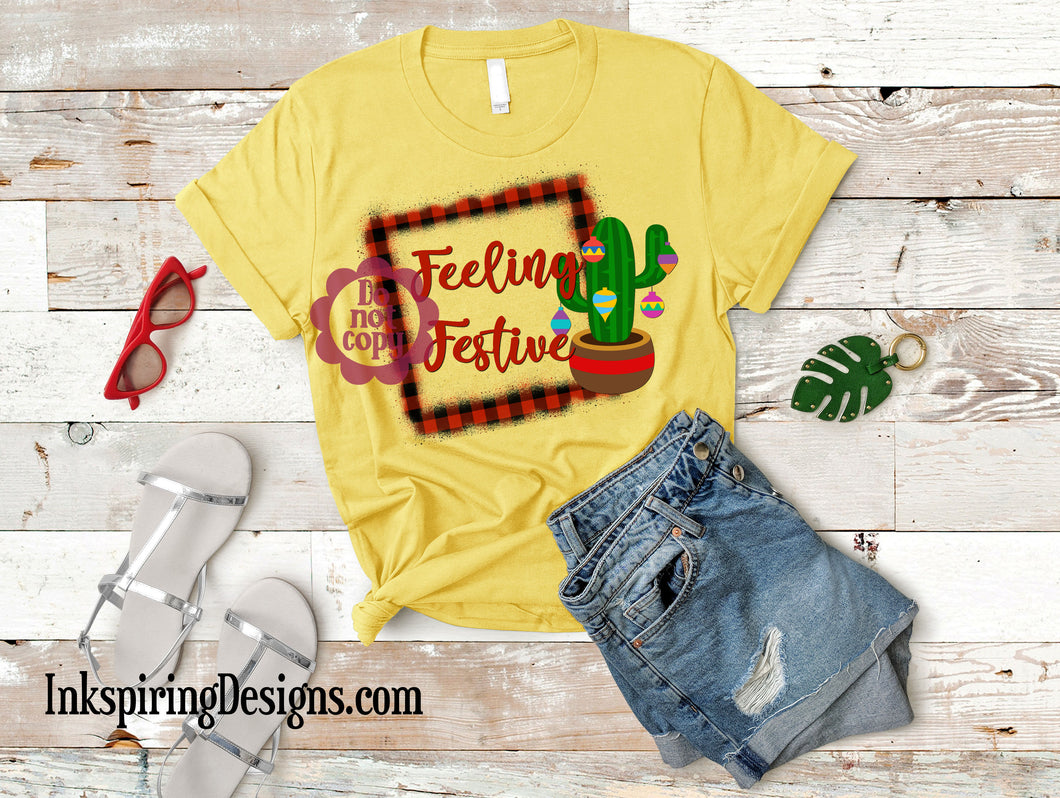 Feeling Festive Cactus Christmas Sublimation Transfer