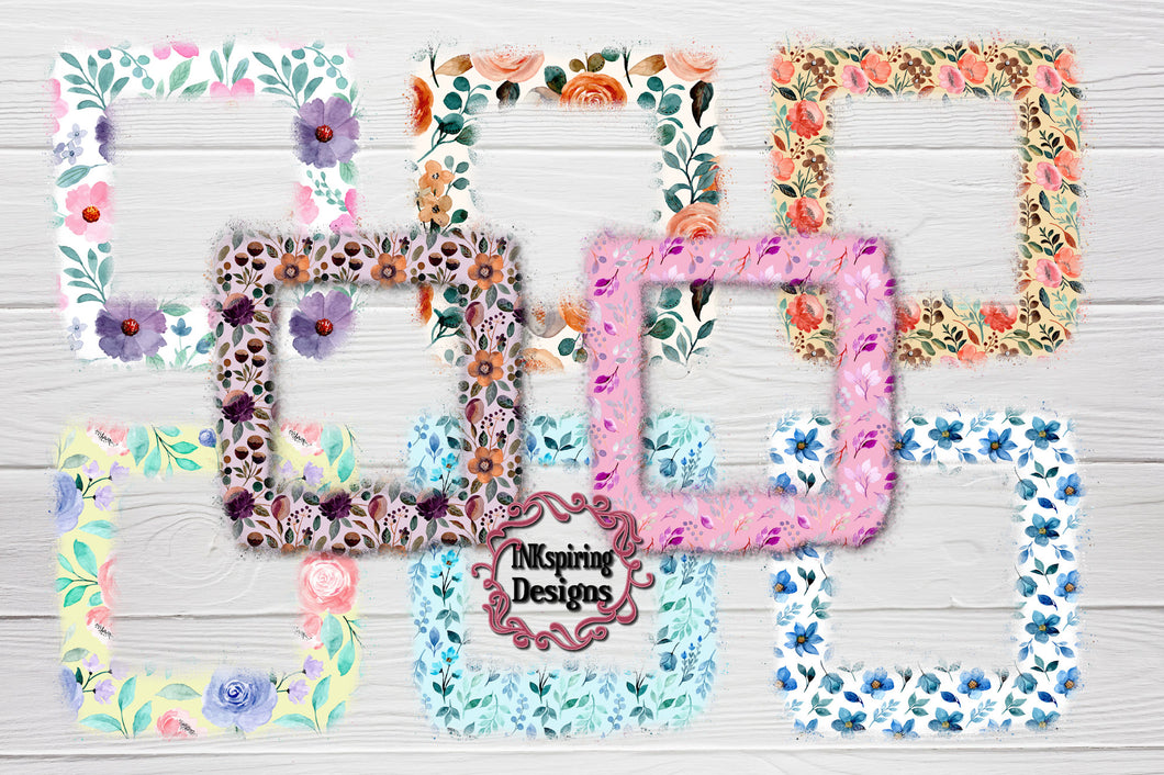 Floral Frames PNG 8 Files