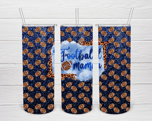 Football Mama 20 OZ Skinny Tumbler PNG Design