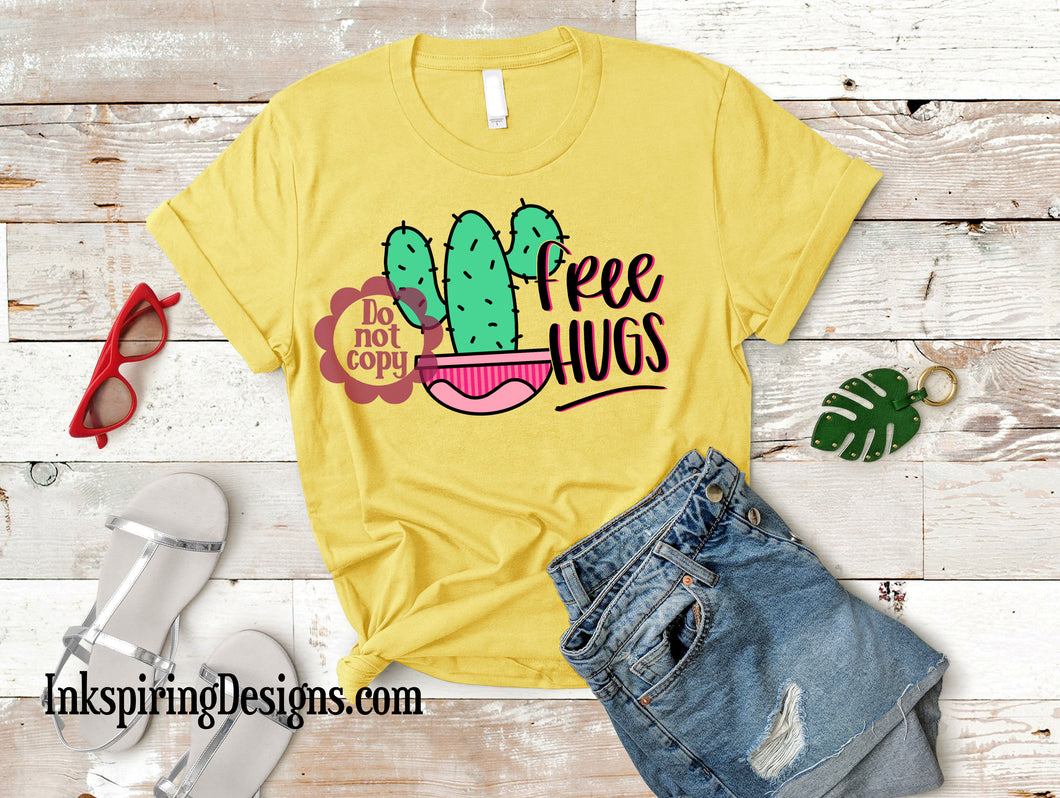 Free Hugs Cactus Sublimation Transfer