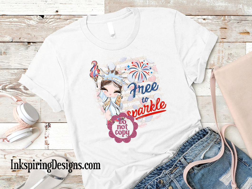 Free To Sparkle Independence Day Sublimation Transfer