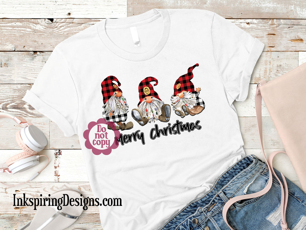 Christmas Gnomes Plaid Sublimation Transfer