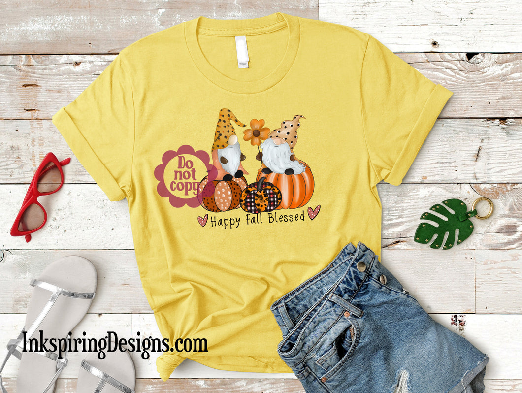 Happy Fall Blessed Gnomes Sublimation Transfer