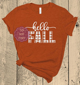 Hello Fall Screen Print Transfer