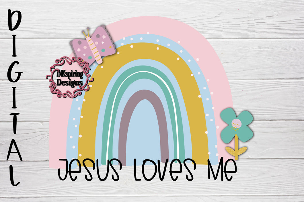 Jesus Love Me Rainbow PNG Sublimation Design