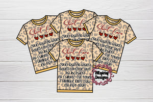 Care Cards Leopard Tee Shirt Care Printed and Cut