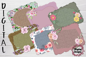 Linen Floral Sublimation Backgrounds PNG 6 Files