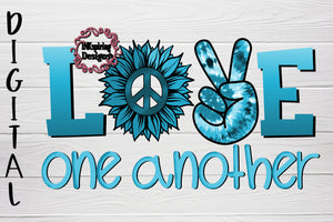 Love One Another Blue PNG Sublimation Design