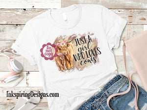 Just A Girl Who Loves Cows Sublimation Transfer