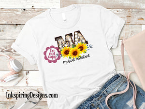 Sunflowers and Lights Career Titles Sublimation Transfer (MULTIPLE)