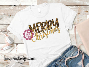 Merry Christmas Gold Leopard Sublimation Transfer