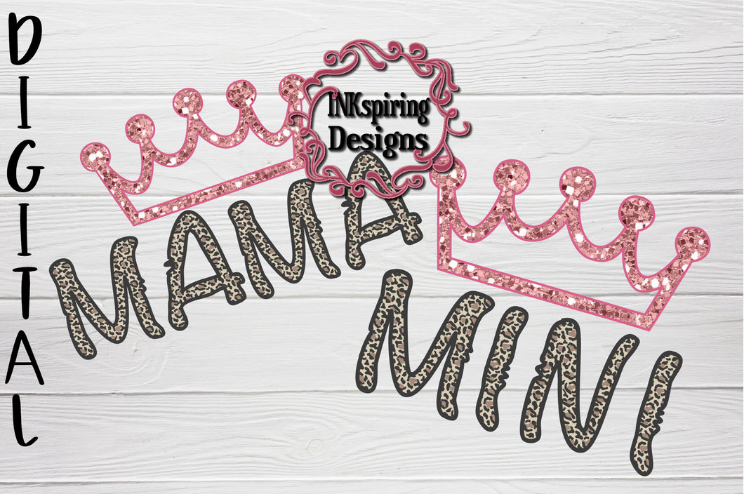 Mama and Mini Crown PNG Printable Design