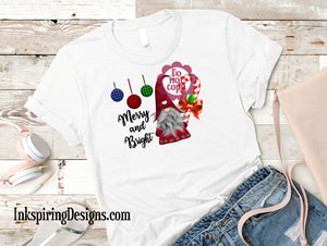 Merry and Bright Christmas Gnome Sublimation Transfer