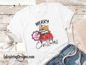 Merry Christmas Red Car Sublimation Transfer