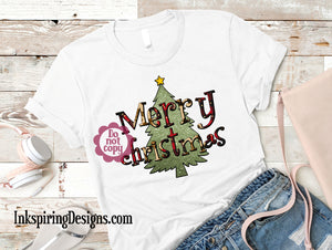 Merry Christmas Glitter Tree Sublimation Transfer