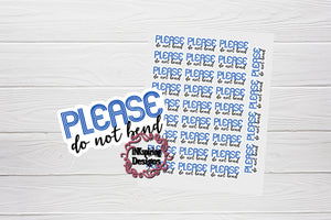 Packaging Stickers Modern Do Not Bend Printed and Cut