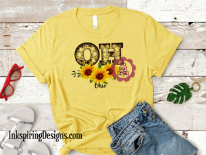 Ohio Leopard and Sunflowers Sublimation Transfer