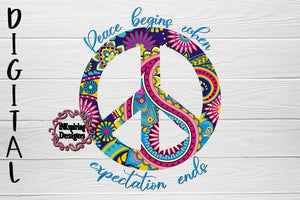 Peace Begins Peace Sign PNG Sublimation Design