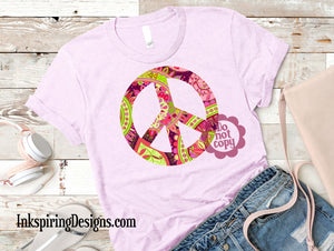 Peace Sign Berry Paisley Sublimation Transfer