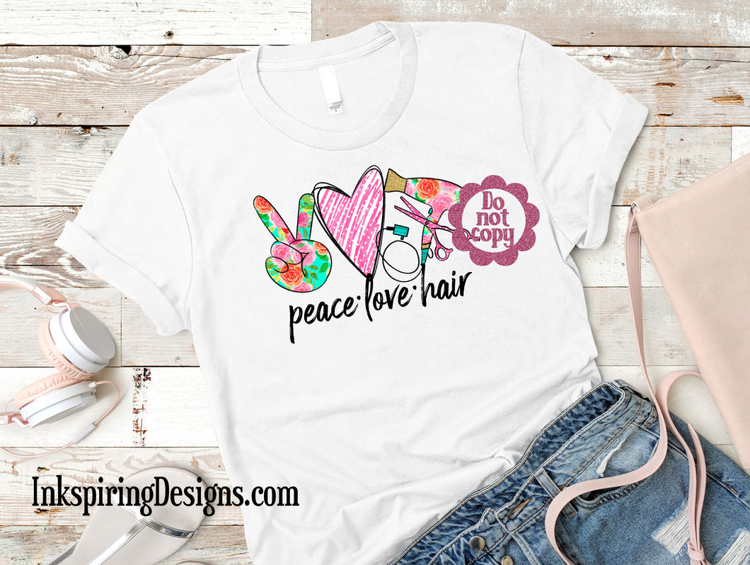 Peace Love and Hair Sublimation Transfer