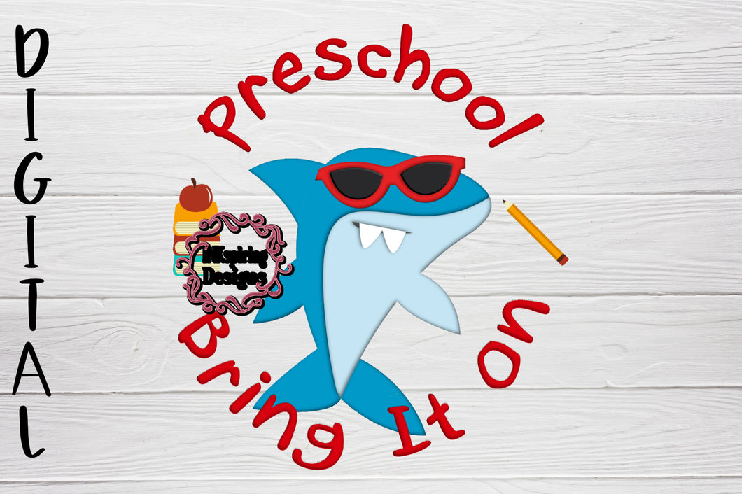 Preschool Bring It On Shark PNG Printable Design