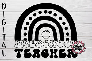 Rainbow Preschool Teacher SVG Design