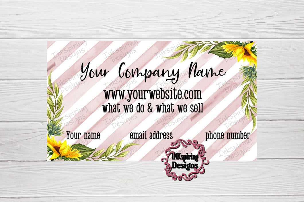 Business Card Sunflower Corners Custom Printed and Cut