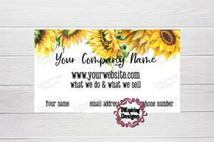 Business Card Sunflower Topper Custom Printed and Cut