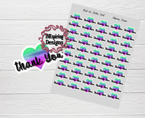 Thank You Stickers Heart 55 PC