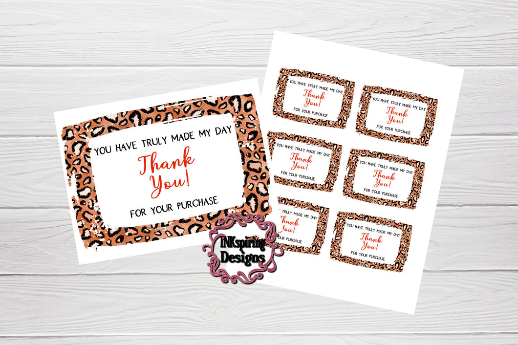 Thank You Cards Leopard Frame