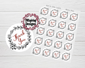 Thank You Stickers Simplicity 20 PC