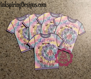 Care Cards T-Shirt Tie Dye Printed and Cut